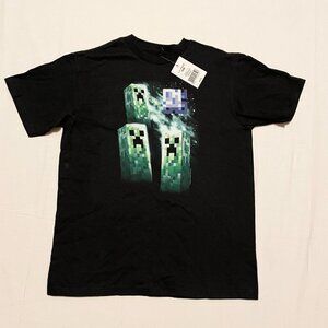 Minecraft Three Creeper Moon Kids Boys Size Medium Tshirt Game Shirt